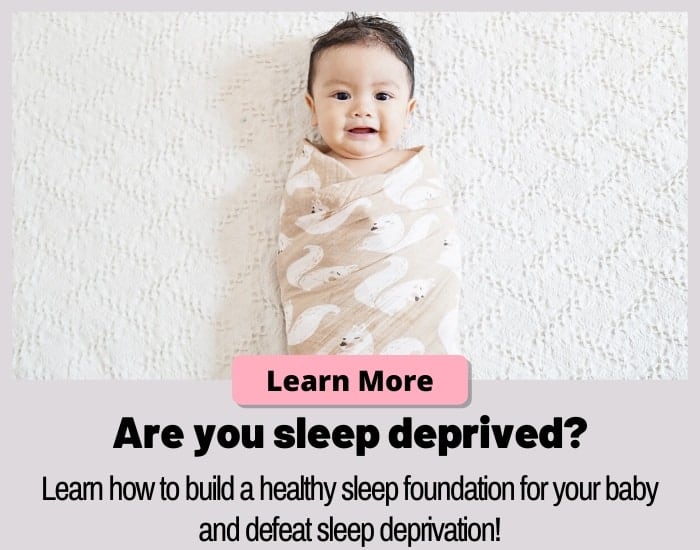 Baby in a swaddle (image for baby sleep class)