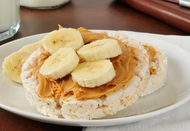 rice cake with banana