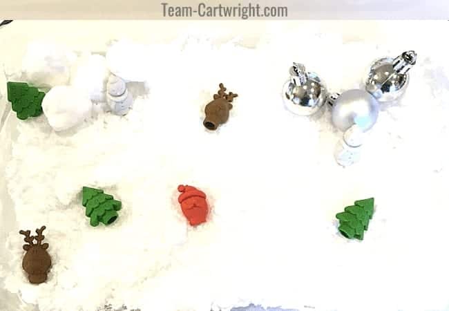 team cartwright snow sensory bin toddler