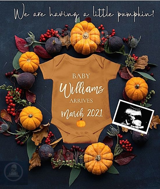 digital fall pregnancy announcement