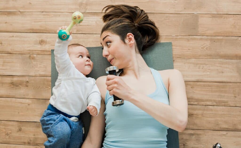 postpartum workout mom and baby