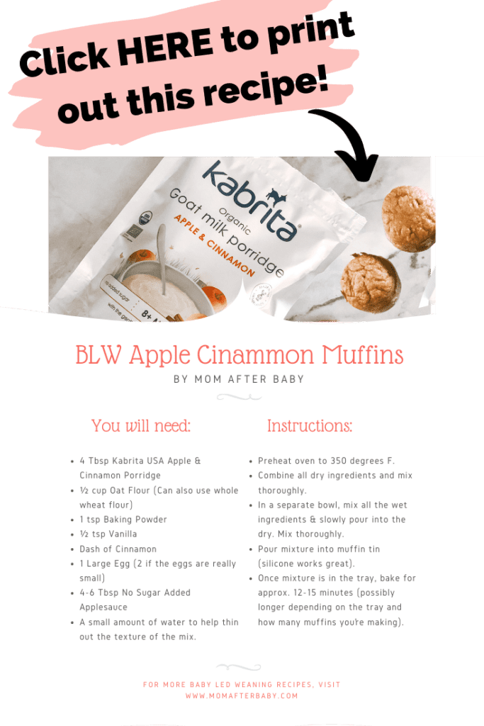 BLW Kabrita Apple Cinnamom Muffins