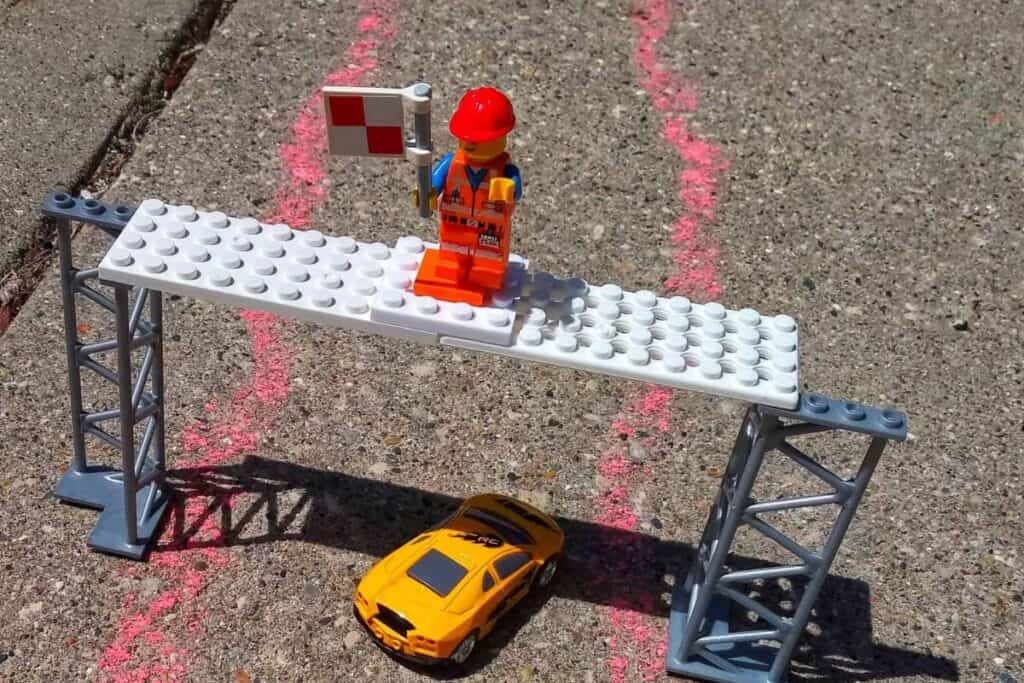 picture of sidewalk chalk race track activity