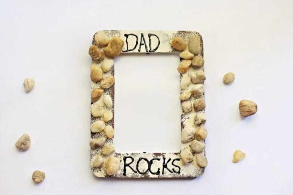 dad rocks photo frame craft for kids