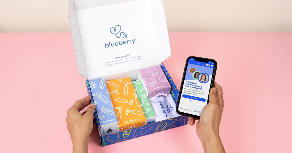 image of the Blueberry Pediatrics App and Welcome Box