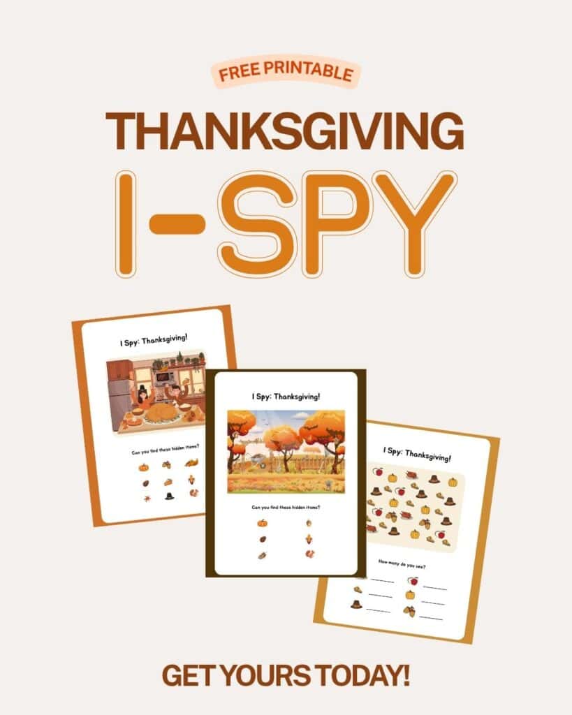 Digital graphic for Thanksgiving ISpy printable worksheets