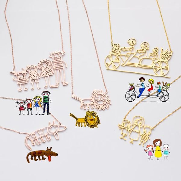 caitlynminimalist kids drawing necklace from etsy