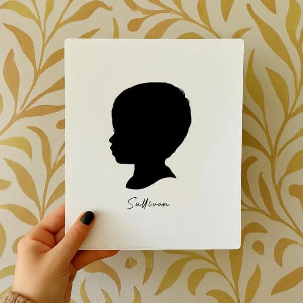 custom silhouette portrait from etsy