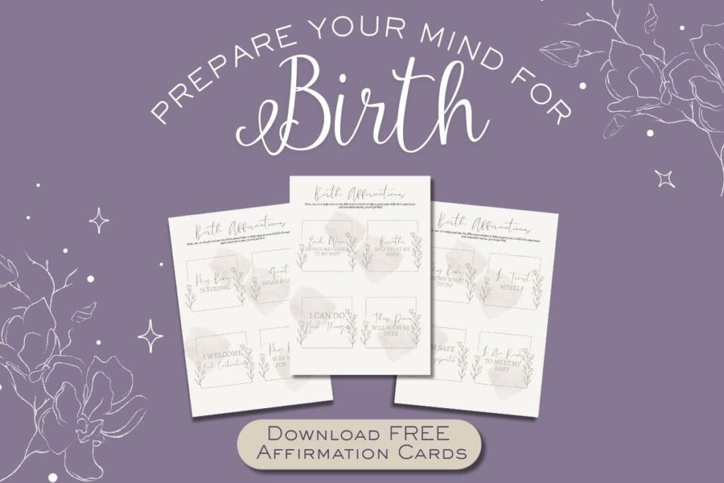 Digital graphic for birth affirmation card download
