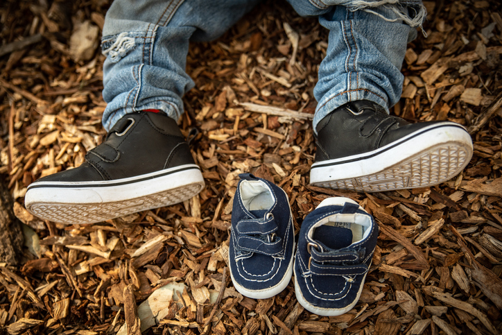 Fall sibling baby announcement idea